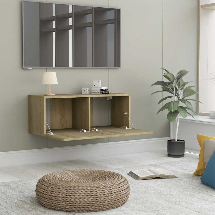 Comodă TV, stejar Sonoma, 80 x 30 x 30 cm, lemn prelucrat WALTI