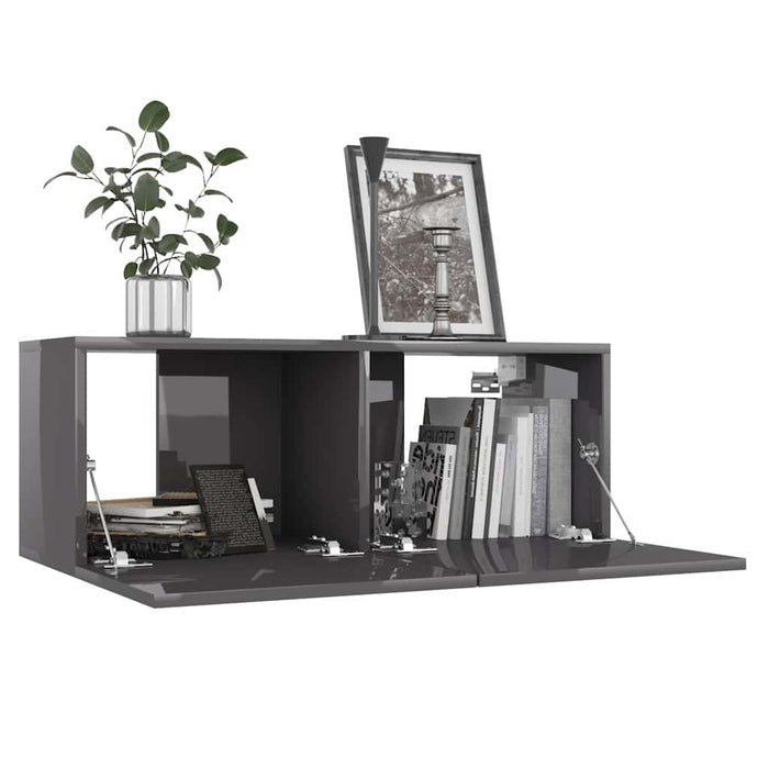 | Cabinet TV | Gri 80 x 30 x 30 cm Lemn compozit WALTI
