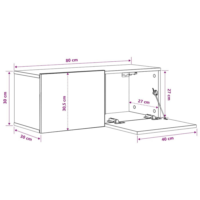 | Cabinet TV | Gri 80 x 30 x 30 cm Lemn compozit WALTI