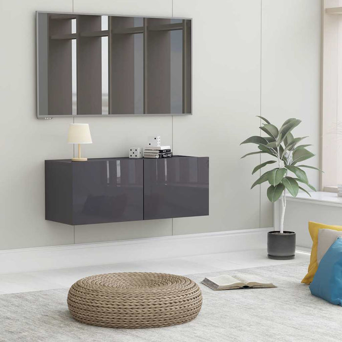 | Cabinet TV | Gri 80 x 30 x 30 cm Lemn compozit WALTI