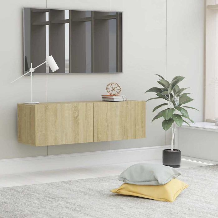 Comodă TV, stejar Sonoma, 100 x 30 x 30 cm, lemn prelucrat WALTI