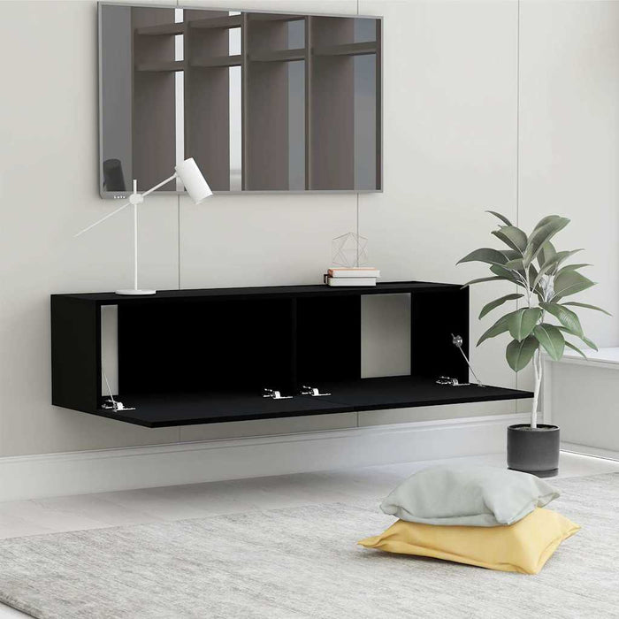 Comodă TV, negru, 120 x 30 x 30 cm, lemn prelucrat WALTI