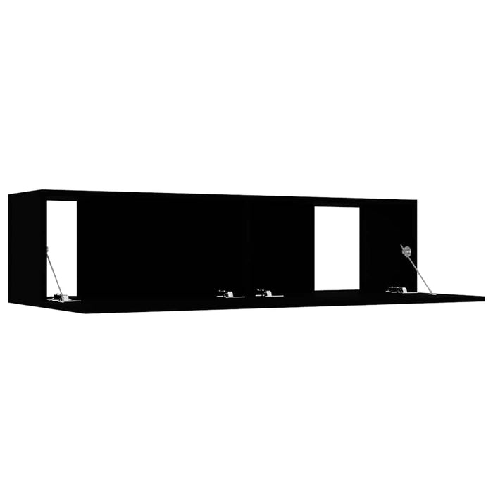 Comodă TV, negru, 120 x 30 x 30 cm, lemn prelucrat WALTI