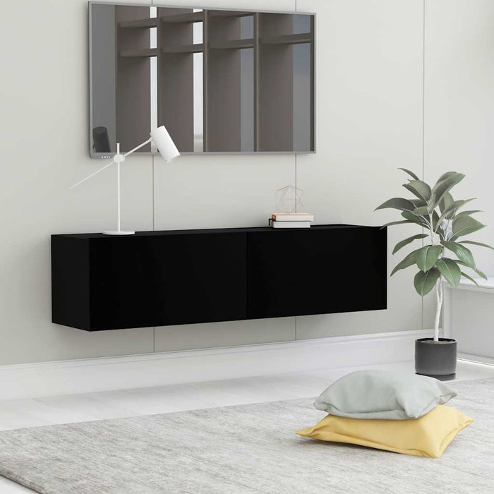 Comodă TV, negru, 120 x 30 x 30 cm, lemn prelucrat WALTI