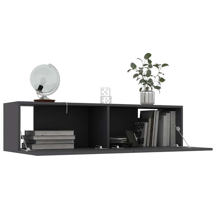 Comodă TV, gri, 120 x 30 x 30 cm, lemn prelucrat WALTI