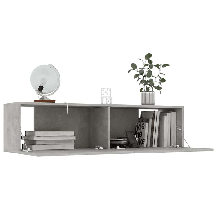 Comodă TV, gri beton, 120 x 30 x 30 cm, lemn prelucrat WALTI