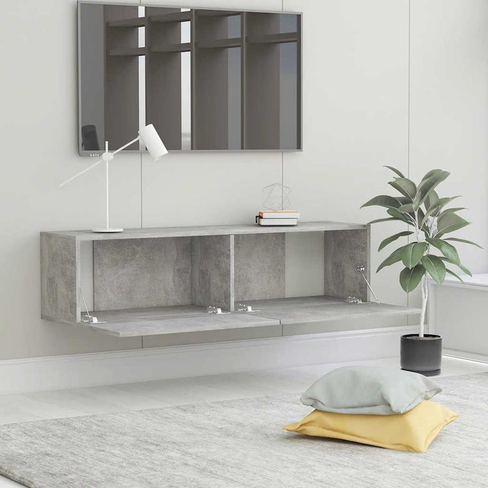 Comodă TV, gri beton, 120 x 30 x 30 cm, lemn prelucrat WALTI