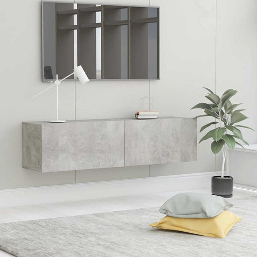 Comodă TV, gri beton, 120 x 30 x 30 cm, lemn prelucrat - WALTI WALTI
