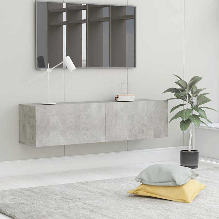Comodă TV, gri beton, 120 x 30 x 30 cm, lemn prelucrat WALTI