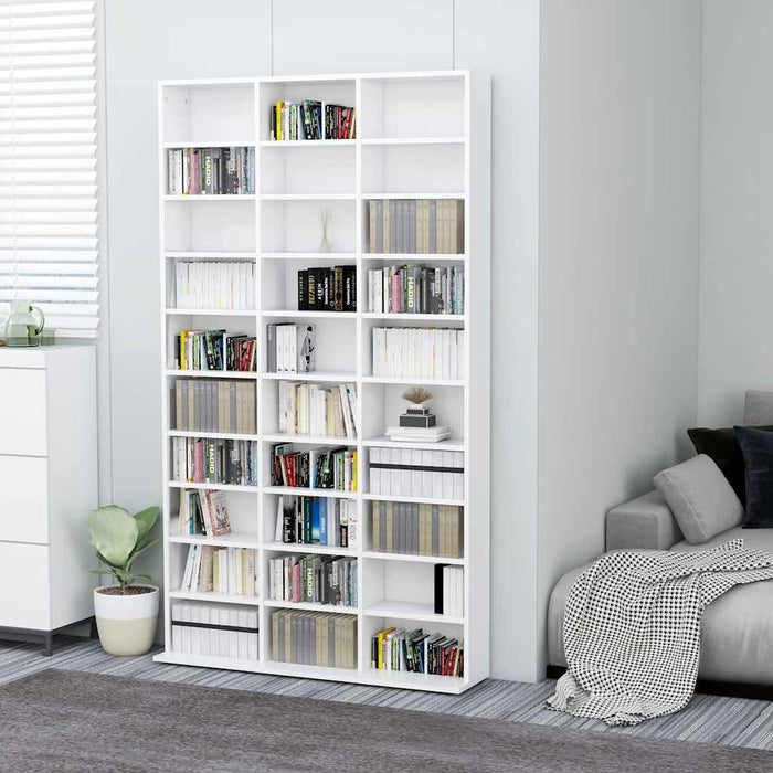 Dulap pentru CD-uri, alb, 102x23x177,5 cm, lemn compozit WALTI