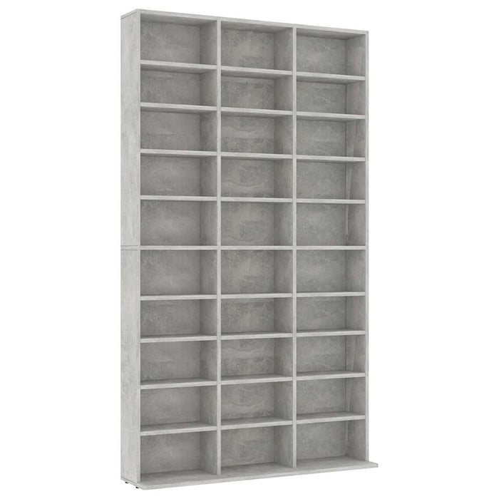 Dulap pentru CD-uri, gri beton, 102x23x177,5 cm, lemn compozit WALTI