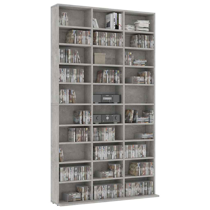 Dulap pentru CD-uri, gri beton, 102x23x177,5 cm, lemn compozit WALTI