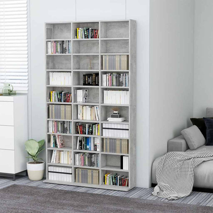 Dulap pentru CD-uri, gri beton, 102x23x177,5 cm, lemn compozit WALTI