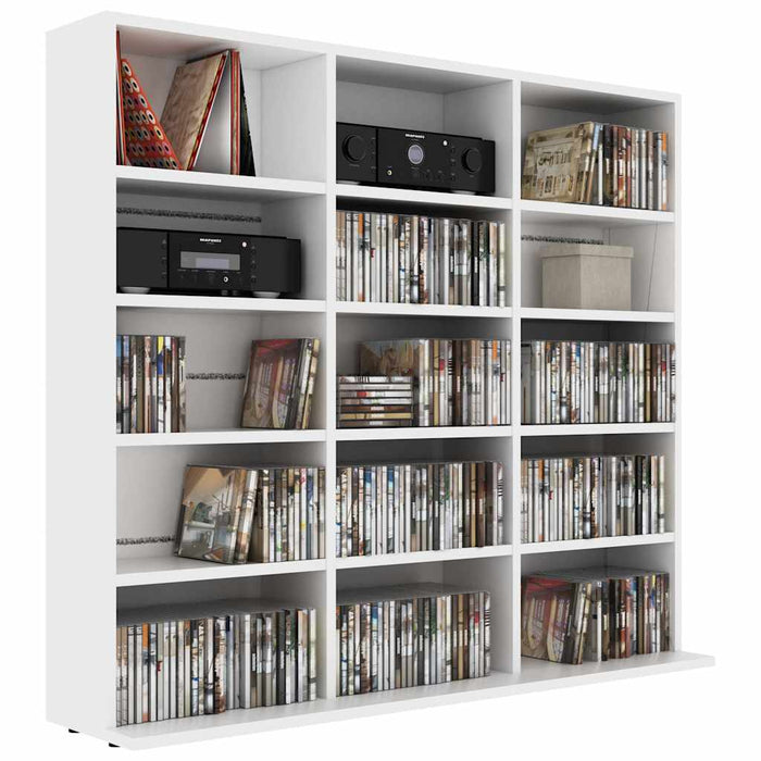 Dulap pentru CD-uri, alb, 100 x 23 x 89,5 cm, lemn prelucrat WALTI