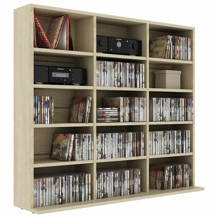 Dulap de CD-uri, stejar sonoma, 100x23x89,5 cm, lemn prelucrat WALTI
