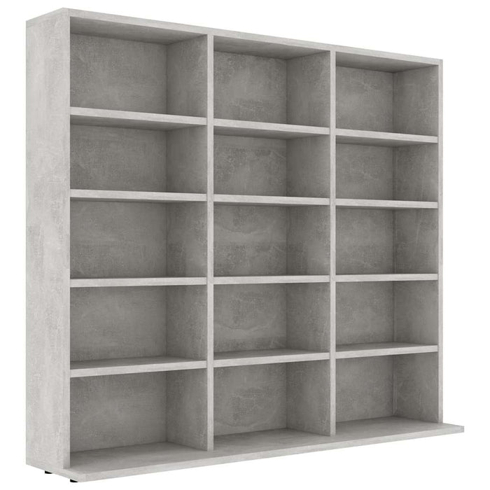 Dulap pentru CD-uri, gri beton, 100x23x89,5 cm, lemn prelucrat WALTI
