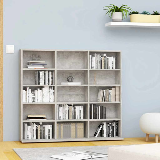 Dulap pentru CD-uri, gri beton, 100x23x89,5 cm, lemn prelucrat - WALTI WALTI