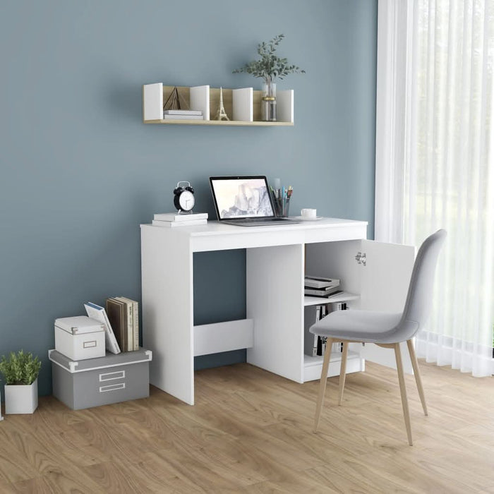 Birou, alb, 100x50x76 cm, lemn prelucrat - WALTI WALTI