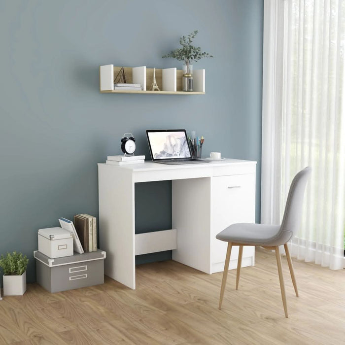 Birou, alb, 100x50x76 cm, lemn prelucrat - WALTI WALTI