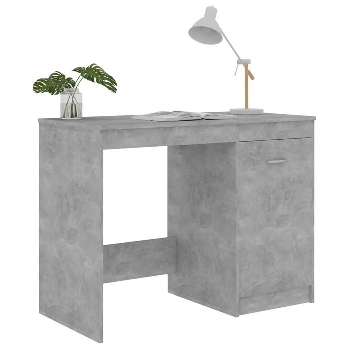 Birou, gri beton, 100x50x76 cm, lemn prelucrat - WALTI WALTI