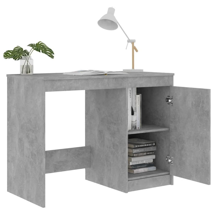 Birou, gri beton, 100x50x76 cm, lemn prelucrat - WALTI WALTI