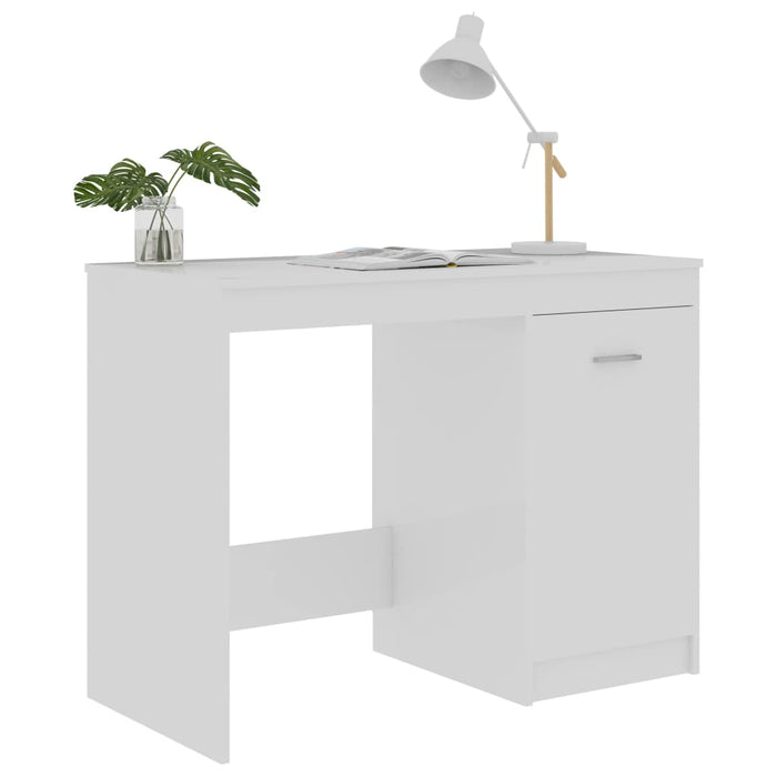Birou, alb extralucios, 100x50x76 cm, lemn prelucrat WALTI