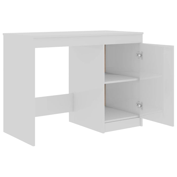 Birou, alb extralucios, 100x50x76 cm, lemn prelucrat WALTI