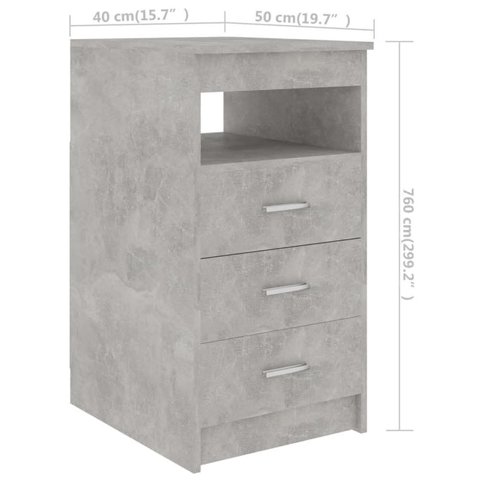Dulap cu sertare, gri beton, 40x50x76 cm, lemn compozit - WALTI WALTI