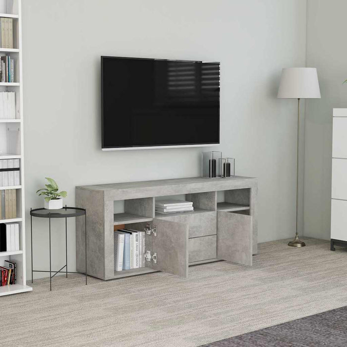 Comodă TV, gri beton, 120 x 30 x 50 cm, PAL WALTI