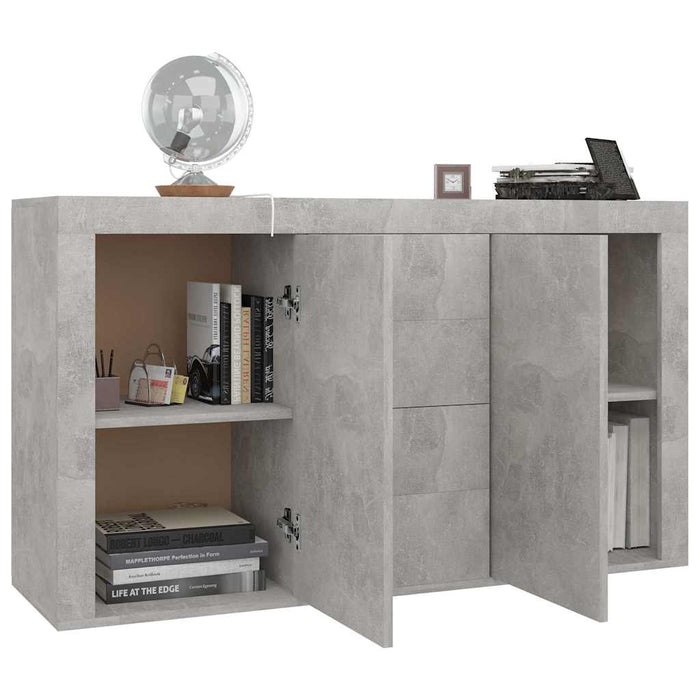 Dulap, gri beton, 120x36x69 cm, lemn prelucrat WALTI