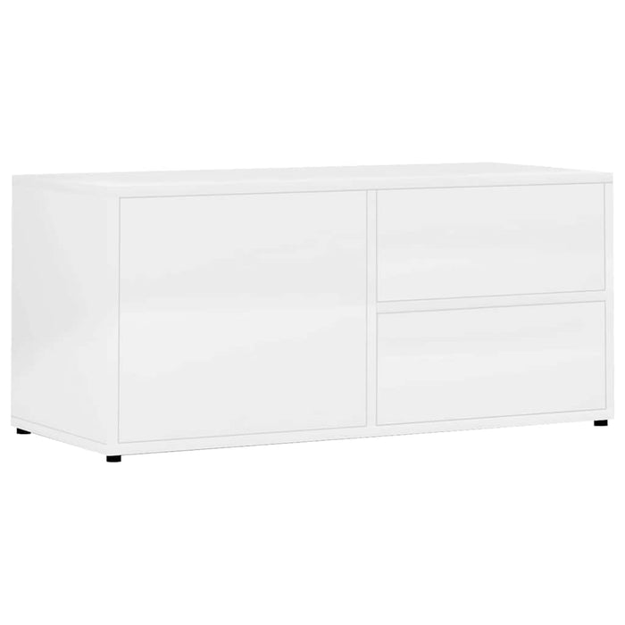 Dulap TV, alb extralucios, 80x34x36 cm, lemn prelucrat WALTI