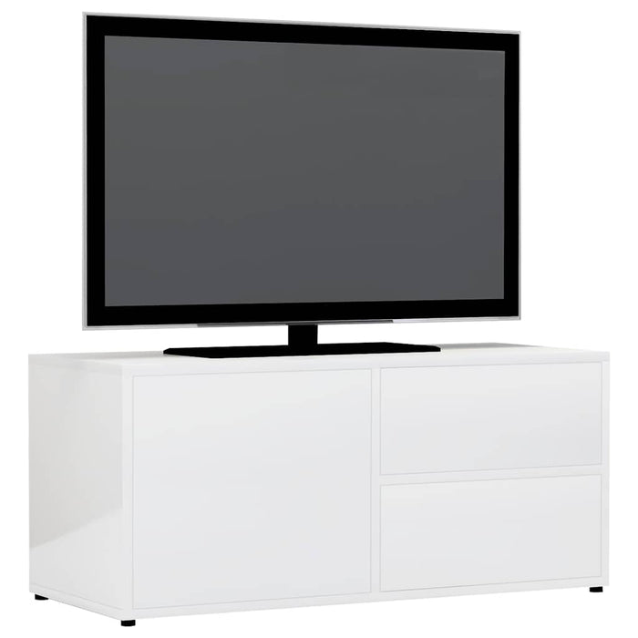 Dulap TV, alb extralucios, 80x34x36 cm, lemn prelucrat WALTI