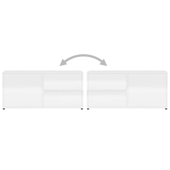 Dulap TV, alb extralucios, 80x34x36 cm, lemn prelucrat WALTI