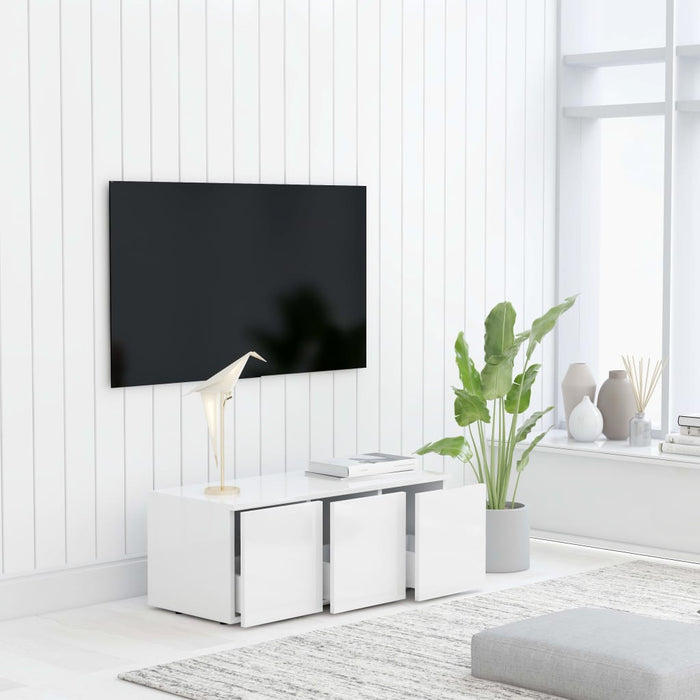 Dulap TV, alb, 80x34x30 cm, lemn prelucrat - WALTI WALTI