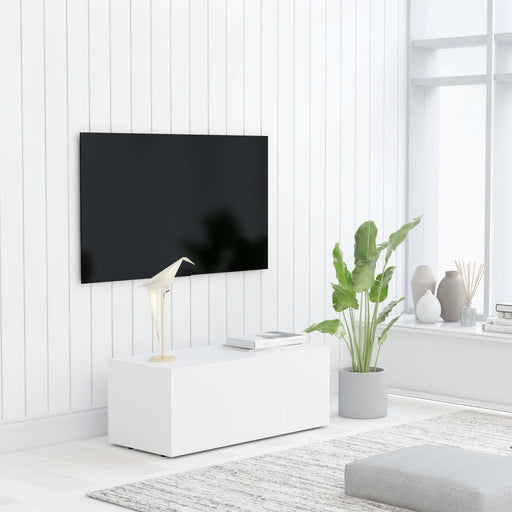 Dulap TV, alb, 80x34x30 cm, lemn prelucrat - WALTI WALTI
