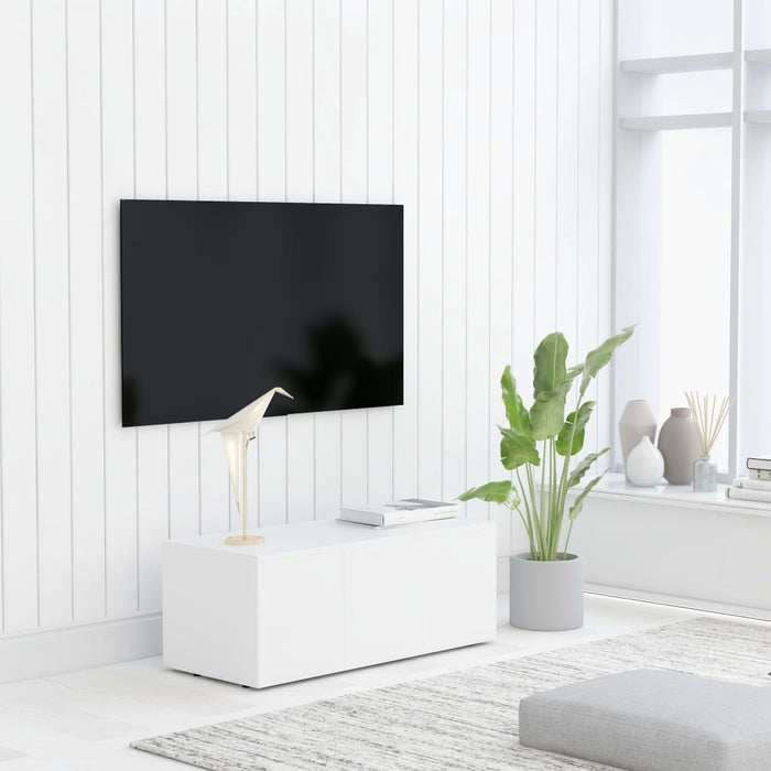 Dulap TV, alb, 80x34x30 cm, lemn prelucrat - WALTI WALTI