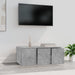 Dulap TV, gri beton, 80 x 34 x 30 cm, lemn prelucrat - WALTI WALTI