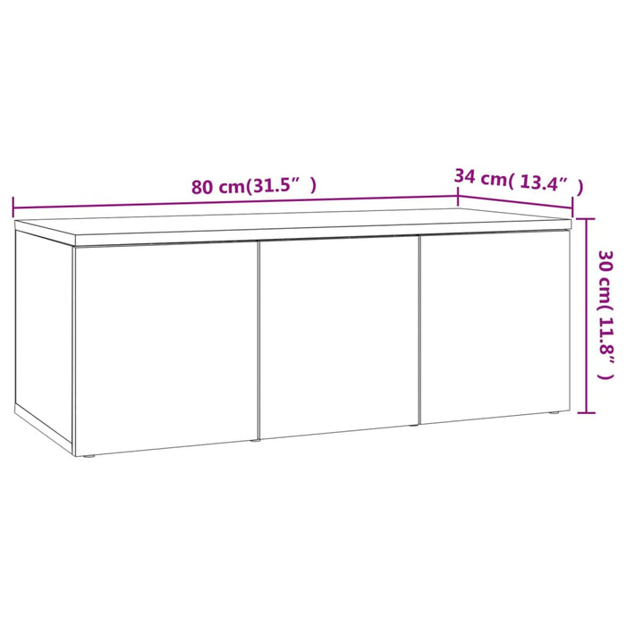 Dulap TV, gri beton, 80 x 34 x 30 cm, lemn prelucrat - WALTI WALTI