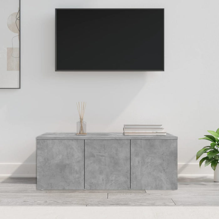 Dulap TV, gri beton, 80 x 34 x 30 cm, lemn prelucrat - WALTI WALTI