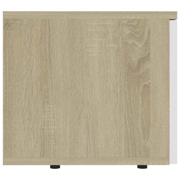 Comodă TV, alb și stejar Sonoma, 80 x 34 x 30 cm, PAL WALTI