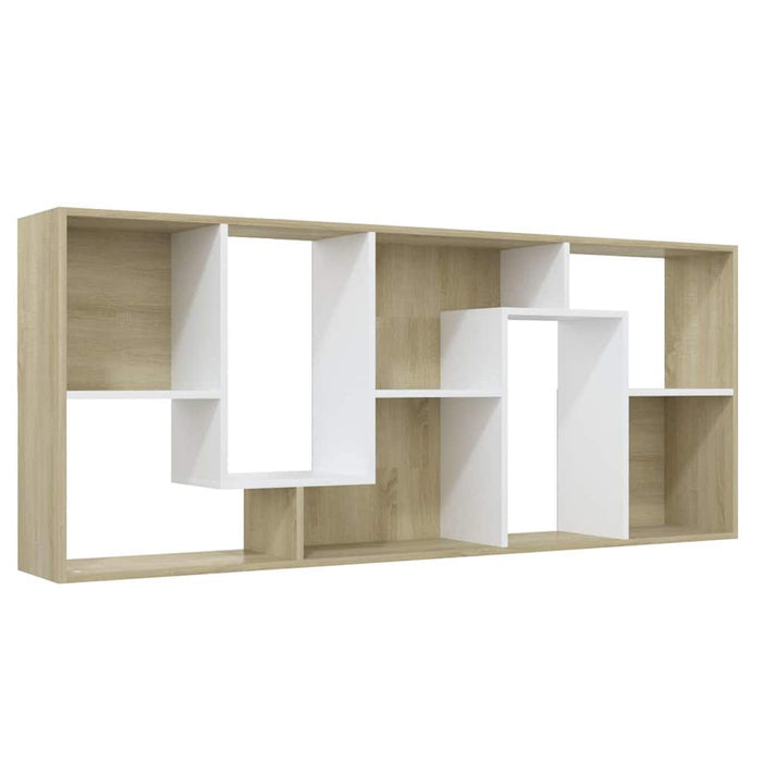 Bibliotecă, alb și stejar sonoma, 67x24x161 cm, lemn prelucrat WALTI