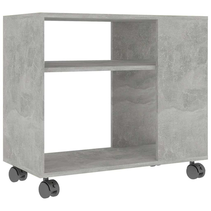 Masă laterală, gri beton, 70x35x60,5 cm, lemn compozit WALTI