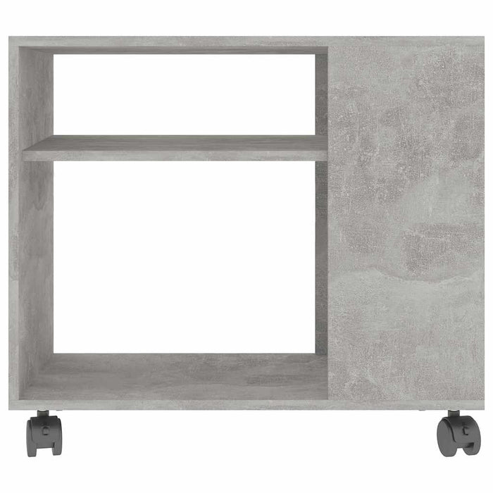 Masă laterală, gri beton, 70x35x60,5 cm, lemn compozit WALTI