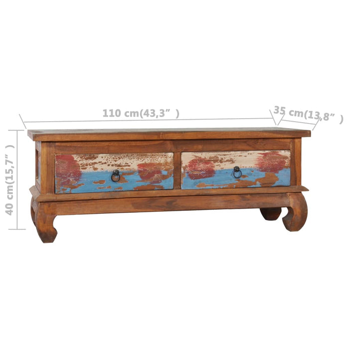 Comodă TV, 110 x 35 x 40 cm, lemn reciclat de tec - WALTI WALTI