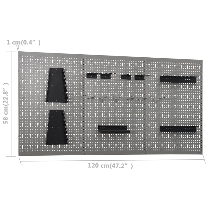 Banc de lucru cu trei panouri de perete WALTI