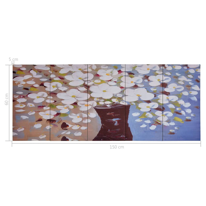 Set tablouri din pânză, vas cu flori, multicolor, 150 x 60 cm WALTI