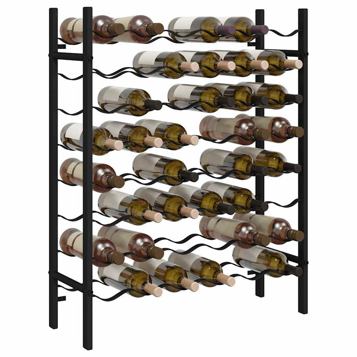 Suport sticle de vin pentru 48 de sticle, negru, metal - WALTI WALTI