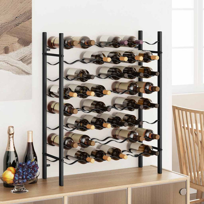 Suport sticle de vin pentru 48 de sticle, negru, metal - WALTI WALTI