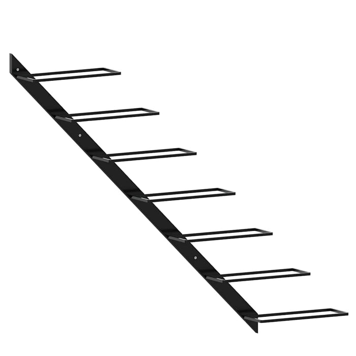 Suport sticle de vin de perete pentru 7 sticle, negru, metal - WALTI WALTI