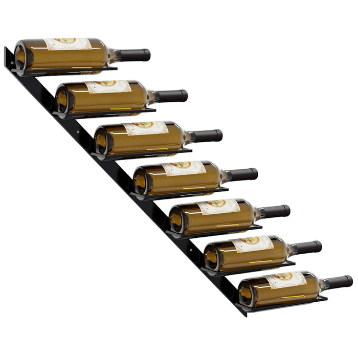 Suport sticle de vin de perete pentru 7 sticle, negru, metal - WALTI WALTI